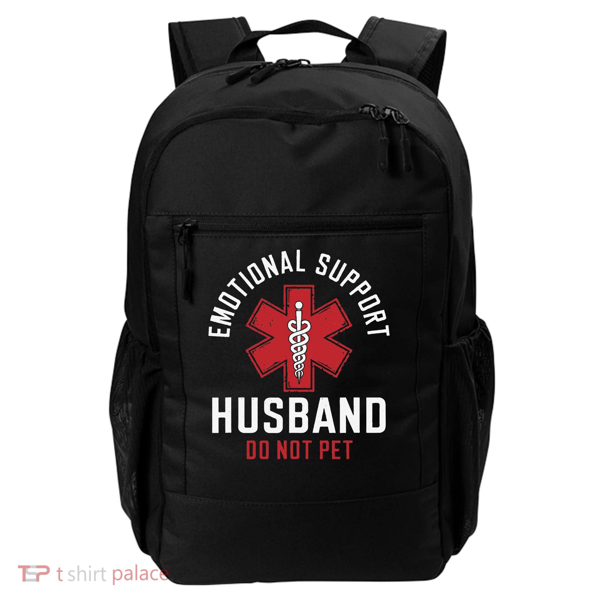 Funny Emotional Support Husband Do Not Pet Backpack