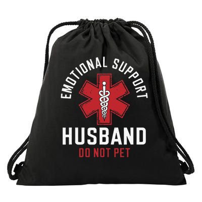 Funny Emotional Support Husband Do Not Pet Drawstring Bag
