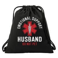 Funny Emotional Support Husband Do Not Pet Drawstring Bag