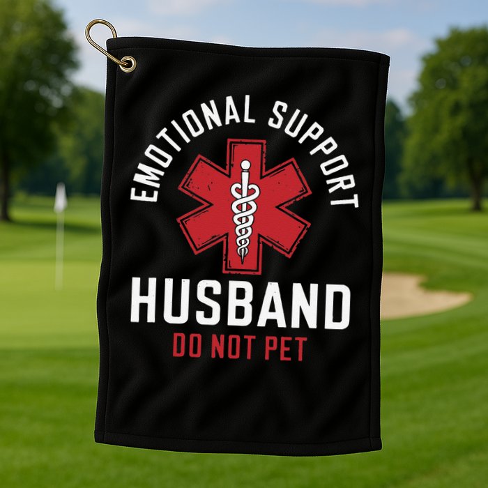 Funny Emotional Support Husband Do Not Pet Golf Towel