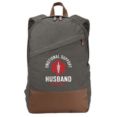 Funny Emotional Support Husband Do Not Pet Cotton Canvas Backpack