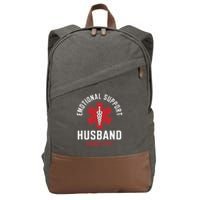 Funny Emotional Support Husband Do Not Pet Cotton Canvas Backpack