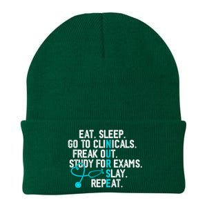 Funny Eat Sleep Go To Clinicals Nurse Life Nursing School Cute Gift Knit Cap Winter Beanie