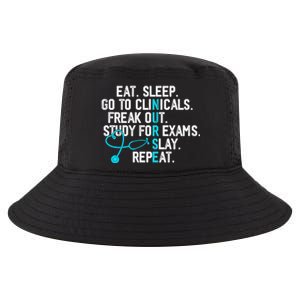 Funny Eat Sleep Go To Clinicals Nurse Life Nursing School Cute Gift Cool Comfort Performance Bucket Hat