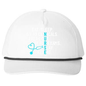 Funny Eat Sleep Go To Clinicals Nurse Life Nursing School Cute Gift Snapback Five-Panel Rope Hat