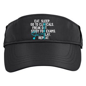 Funny Eat Sleep Go To Clinicals Nurse Life Nursing School Cute Gift Adult Drive Performance Visor