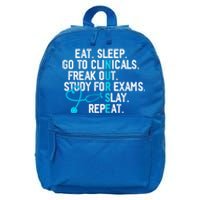 Funny Eat Sleep Go To Clinicals Nurse Life Nursing School Cute Gift 16 in Basic Backpack