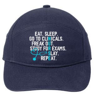 Funny Eat Sleep Go To Clinicals Nurse Life Nursing School Cute Gift 7-Panel Snapback Hat