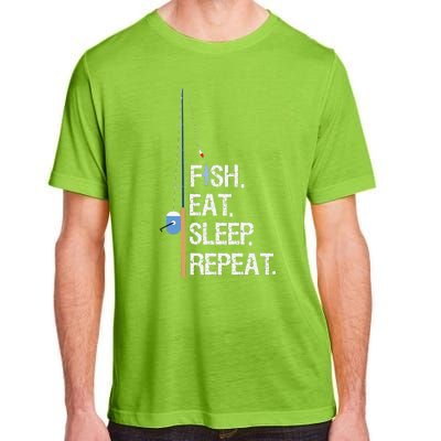 Fish Eat Sleep Repeat Funny Fishing Humor Gift Adult ChromaSoft Performance T-Shirt