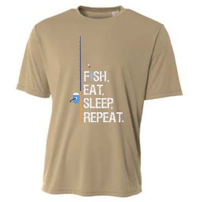 Fish Eat Sleep Repeat Funny Fishing Humor Gift Cooling Performance Crew T-Shirt