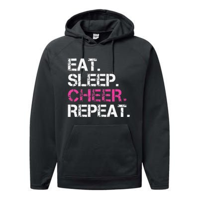 Funny Eat Sleep Cheer Repeat Cheerleading Cheerleader Gifts Performance Fleece Hoodie