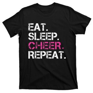 Funny Eat Sleep Cheer Repeat Cheerleading Cheerleader Gifts T-Shirt