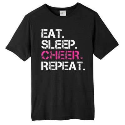 Funny Eat Sleep Cheer Repeat Cheerleading Cheerleader Gifts Tall Fusion ChromaSoft Performance T-Shirt