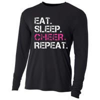 Funny Eat Sleep Cheer Repeat Cheerleading Cheerleader Gifts Cooling Performance Long Sleeve Crew