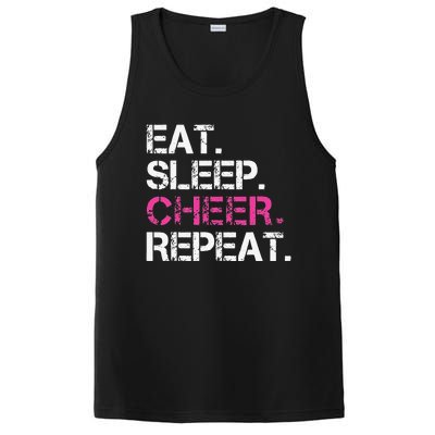 Funny Eat Sleep Cheer Repeat Cheerleading Cheerleader Gifts PosiCharge Competitor Tank