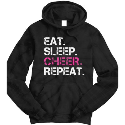 Funny Eat Sleep Cheer Repeat Cheerleading Cheerleader Gifts Tie Dye Hoodie