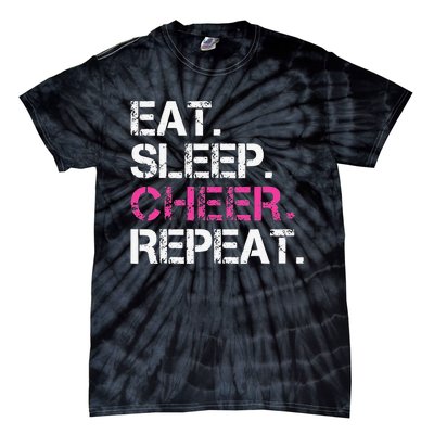 Funny Eat Sleep Cheer Repeat Cheerleading Cheerleader Gifts Tie-Dye T-Shirt