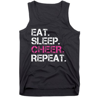 Funny Eat Sleep Cheer Repeat Cheerleading Cheerleader Gifts Tank Top