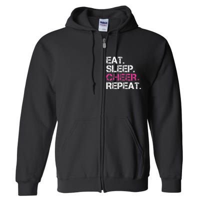 Funny Eat Sleep Cheer Repeat Cheerleading Cheerleader Gifts Full Zip Hoodie