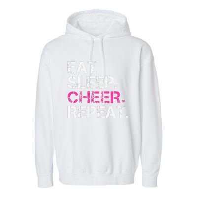 Funny Eat Sleep Cheer Repeat Cheerleading Cheerleader Gifts Garment-Dyed Fleece Hoodie