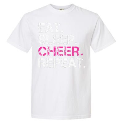 Funny Eat Sleep Cheer Repeat Cheerleading Cheerleader Gifts Garment-Dyed Heavyweight T-Shirt