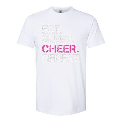 Funny Eat Sleep Cheer Repeat Cheerleading Cheerleader Gifts Softstyle CVC T-Shirt