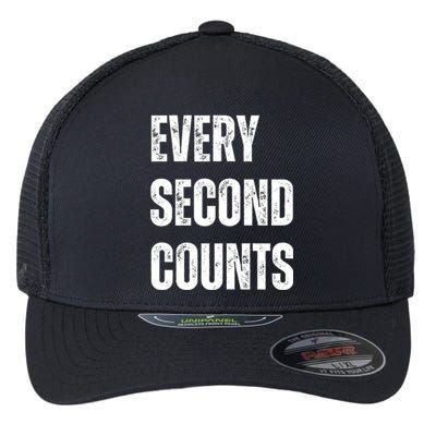 Funny Every Second Counts Flexfit Unipanel Trucker Cap