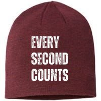 Funny Every Second Counts Sustainable Beanie