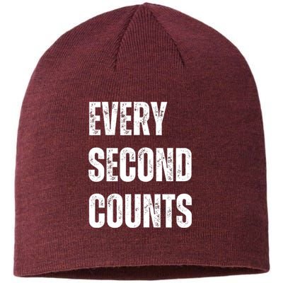 Funny Every Second Counts Sustainable Beanie