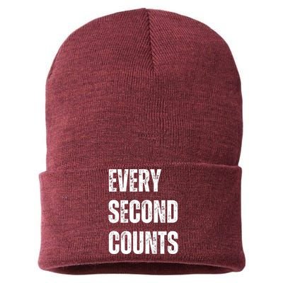 Funny Every Second Counts Sustainable Knit Beanie