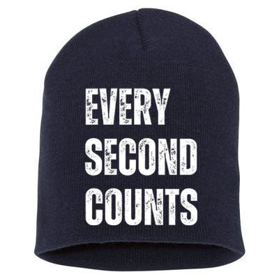 Funny Every Second Counts Short Acrylic Beanie