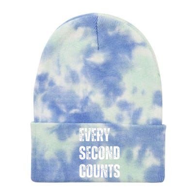 Funny Every Second Counts Tie Dye 12in Knit Beanie