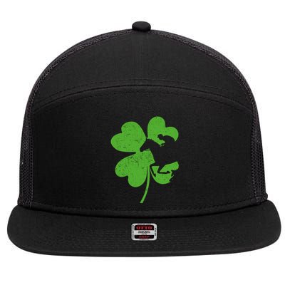 Funny Equestrian St Patricks Day Shamrock Horse Riding Owner Cool Gift 7 Panel Mesh Trucker Snapback Hat