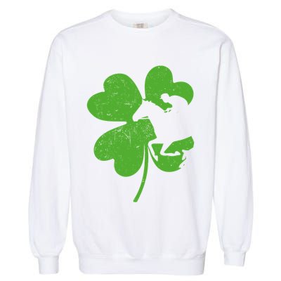 Funny Equestrian St Patricks Day Shamrock Horse Riding Owner Cool Gift Garment-Dyed Sweatshirt