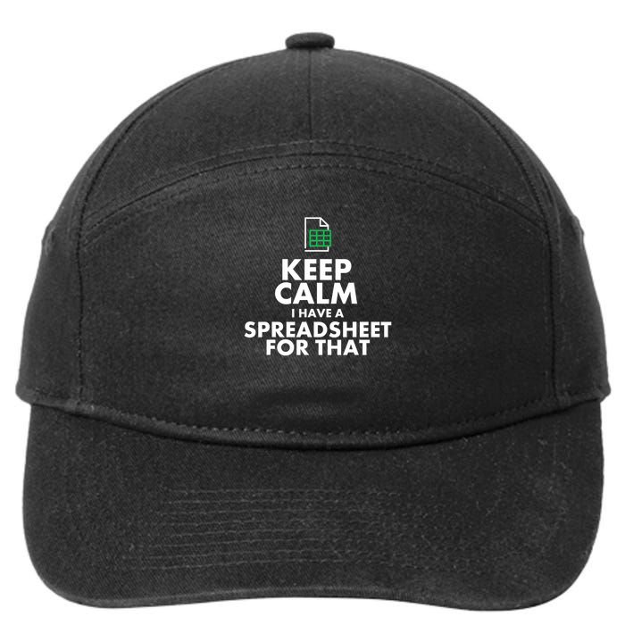 Funny Excel Spreadsheets Lover Gift Accountant 7-Panel Snapback Hat