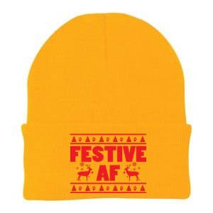 Festive AF Christmas Knit Cap Winter Beanie