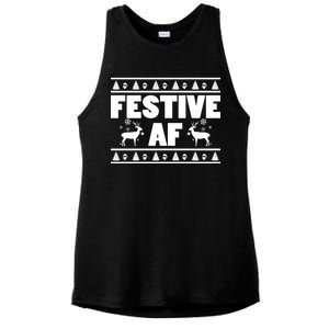 Festive AF Christmas Ladies PosiCharge Tri-Blend Wicking Tank