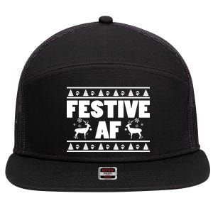 Festive AF Christmas 7 Panel Mesh Trucker Snapback Hat