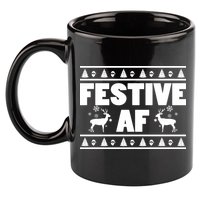 Festive AF Christmas 11oz C Handle Ceramic Mug