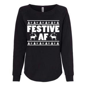 Festive AF Christmas Womens California Wash Sweatshirt