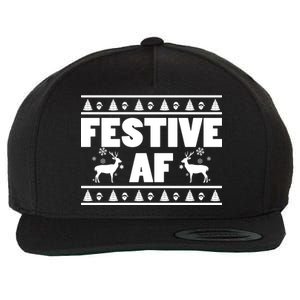 Festive AF Christmas Wool Snapback Cap