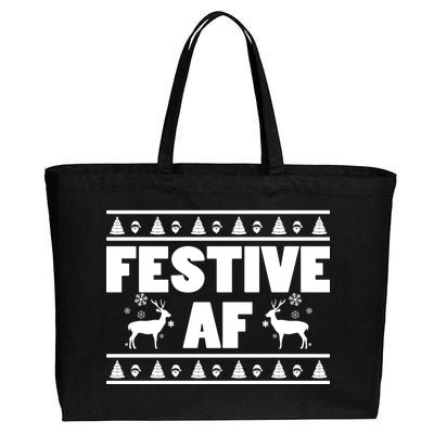 Festive AF Christmas Cotton Canvas Jumbo Tote