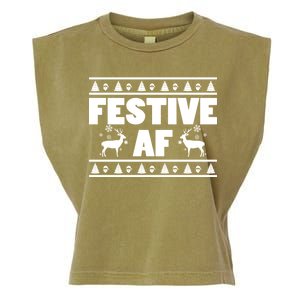 Festive AF Christmas Garment-Dyed Women's Muscle Tee