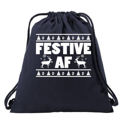 Festive AF Christmas Drawstring Bag