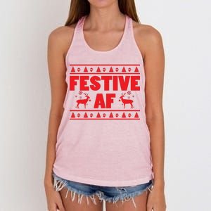 Festive AF Christmas Women's Knotted Racerback Tank