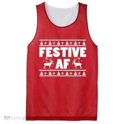 Festive AF Christmas Mesh Reversible Basketball Jersey Tank