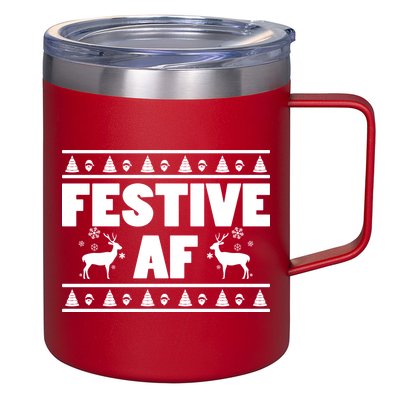 Festive AF Christmas 12oz Stainless Steel Coffee Mug