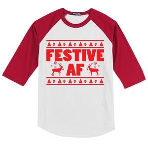 Festive AF Christmas Kids Colorblock Raglan Jersey