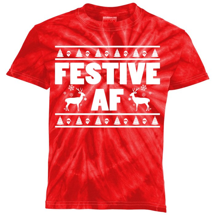 Festive AF Christmas Kids Tie-Dye T-Shirt