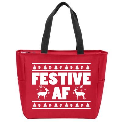 Festive AF Christmas Zip Tote Bag